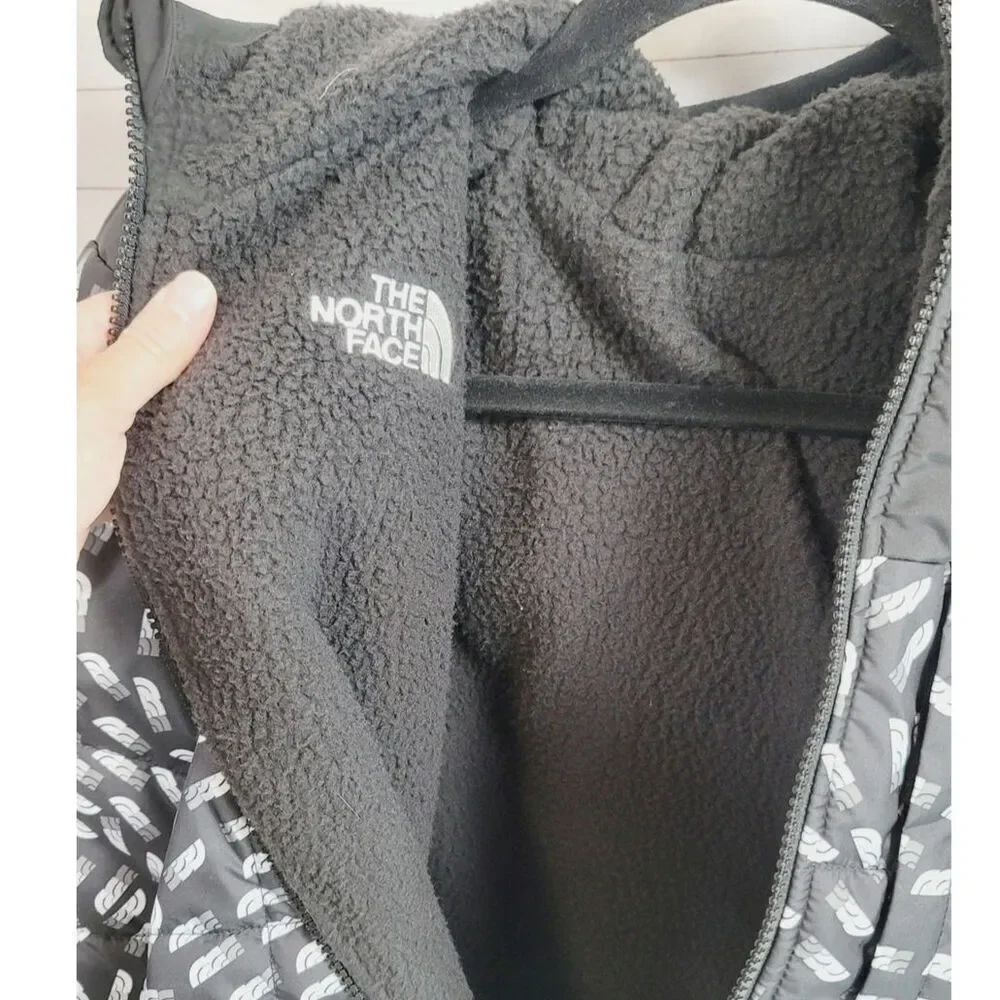 The North Face Reverse Shasta Full Zip Hooded Jacket in Black Vector Field sz XL